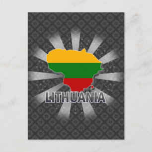 Litauen Flag Map 2.0 Postkarte