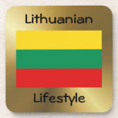 Litauen Flag+Text-Untersetzer Untersetzer (Vorderseite)