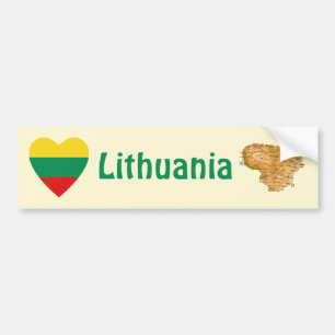 Litauen-Flagge Herz + Karte Aufkleber Autoaufkleber