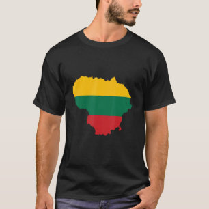 Litauen-Flagge in der Umrisskarte von Litauen Lit T-Shirt