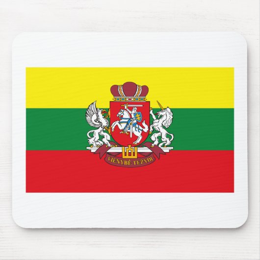 Litauen-Flagge w COA Mousepad (Vorne)