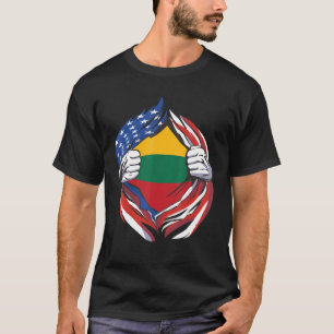 Litauen Flaggenamerikaner mit Stolz auf meine lita T-Shirt