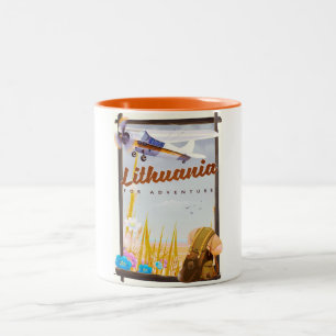 Litauen - Für ein Abenteuer-Reiseplakat Zweifarbige Tasse