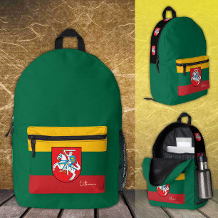 Litauen, Grüner Rucksack, litauische Flagge /Brauc Bedruckter Rucksack