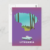 Litauen Illustriertes Reiseplakat Postkarte (Vorne/Hinten)