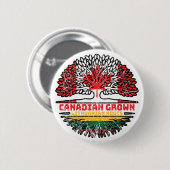 Litauen Kanada Tree Roots Button (Vorne & Hinten)