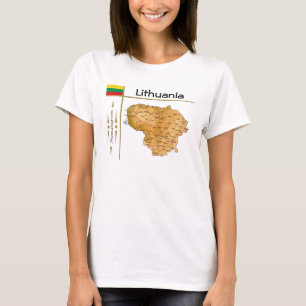 Litauen Karte + Flagge + Titel T-Shirt