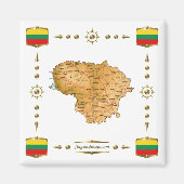 Litauen Karte + Flaggen-Magnet Magnet (Vorne)