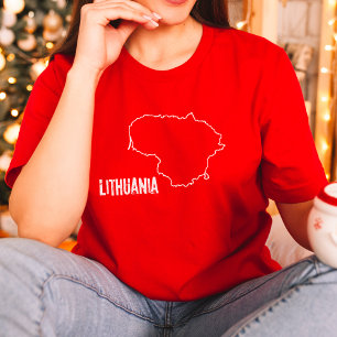 Litauen Länderkarte Litauische Landflächenumriss T-Shirt