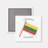 Litauen Landesflagge Thunder_Cove Magnet (Vorderseite/Rückseite)