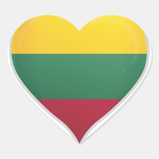 Litauen Liebe Flaggenstempel Herz-Aufkleber (Vorderseite)