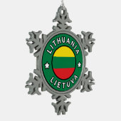 Litauen Lietuva Schneeflocken Zinn-Ornament (Links)
