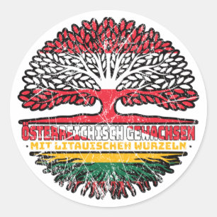 litauen litau Österreichisch Österreich Baum Runder Aufkleber