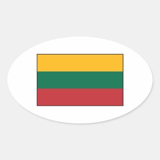 Litauen - litauische Flagge Ovaler Aufkleber (Vorderseite)