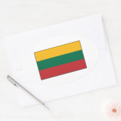 Litauen - litauische Flagge Ovaler Aufkleber (Umschlag)