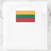 Litauen - litauische Flagge Ovaler Aufkleber (Tasche)