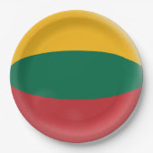 Litauen, litauisches rotes Grün u. gelbe Flagge Pappteller (Vorderseite)