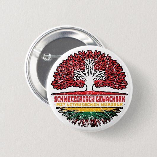 Litauen litisch Schweizer Baum Button (Vorne & Hinten)