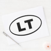 Litauen - LT - Europa Ovaler Aufkleber (Umschlag)