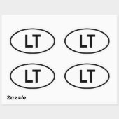 Litauen "LT" Ovaler Aufkleber (Blatt)