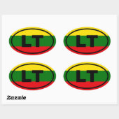 Litauen LT Ovaler Aufkleber (Blatt)
