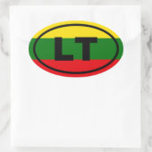Litauen LT Ovaler Aufkleber (Tasche)