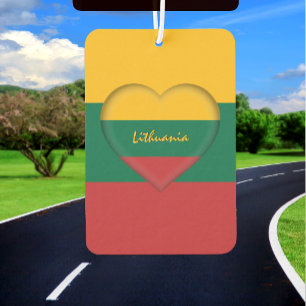 Litauen: Lufterfrischer, Herz, litauische Flagge Autolufterfrischer