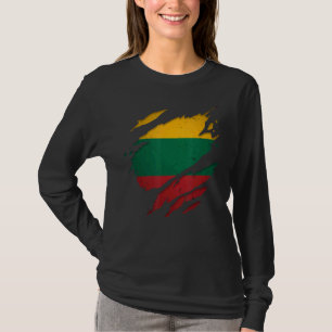 Litauen mit stolzer litauischer Tornadenzeit Flagg T-Shirt