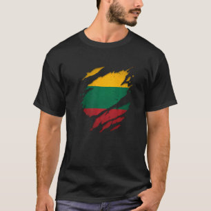 Litauen mit stolzer litauischer Tornadenzeit Flagg T-Shirt