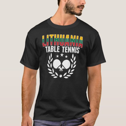 Litauen Ping Pong Litauen Tischtennis-Unterstützun T-Shirt (Vorderseite)