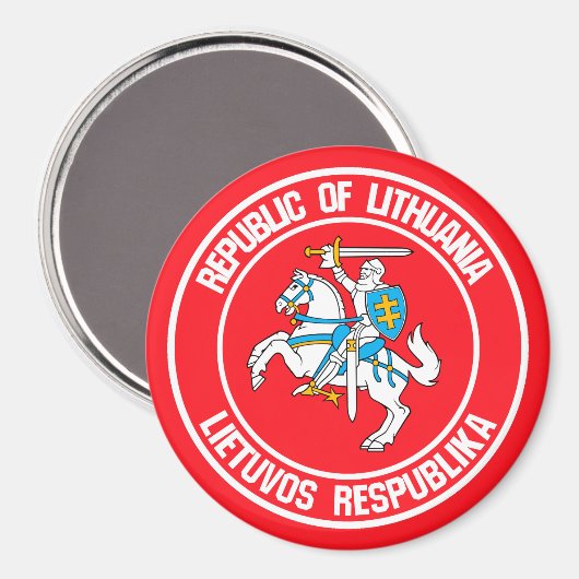 Litauen-Runde Magnet (Vorderseite/Rückseite)