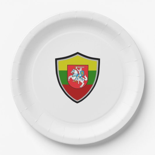 Litauen Schild-Wappenschild Pappteller (Vorderseite)