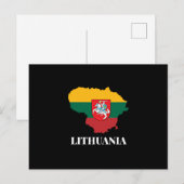 Litauen Silhouette und Flagge Postkarte (Vorne/Hinten)