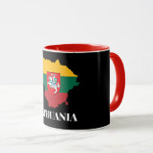 Litauen Silhouette und Flagge Tasse (VorderseiteRechts)