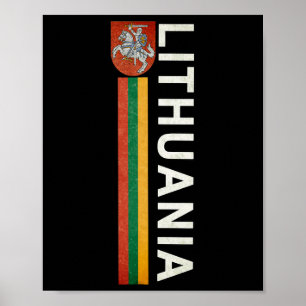 Litauen Sportliche Retro-Flagge und litauisches Em Poster