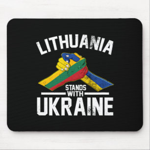 Litauen steht mit der Ukraine Ukrainisch Litauisch Mousepad
