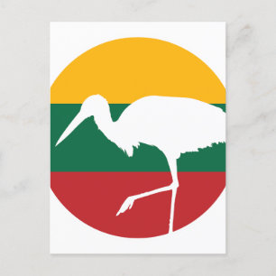 Litauen Stork Litauische Nationale Tierflagge Postkarte