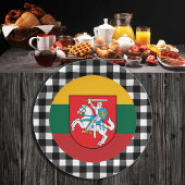 Litauen Tafel, Büffel kariert und litauische Flagg Pappteller