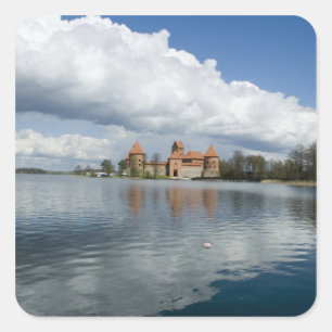 Litauen, Trakai. Inselburg Quadratischer Aufkleber
