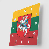 Litauen Uhr, patriotische Zuhause, litauische Flag Quadratische Wanduhr (Winkel)
