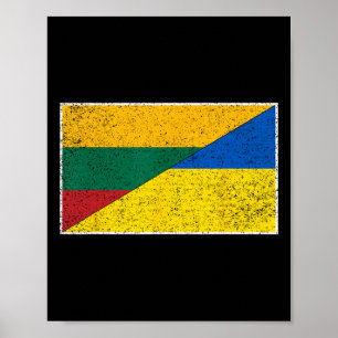 Litauen Ukraine-Flagge Litauisch Ukrainische Natio Poster