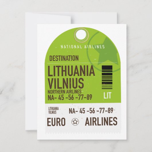Litauen Vilnius Flugticket (Rückseite)