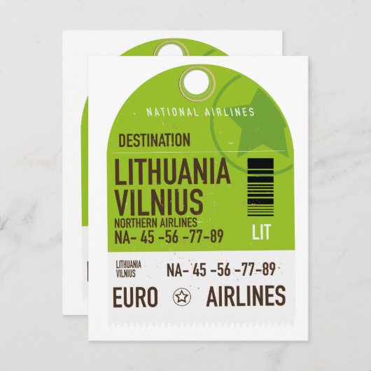 Litauen Vilnius Flugticket (Vorne/Hinten)