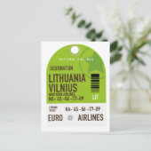 Litauen Vilnius Flugticket Postkarte (Stehend Vorderseite)