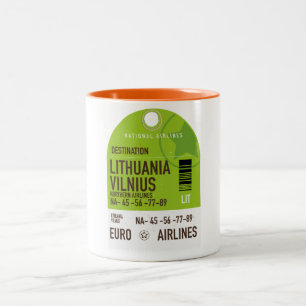 Litauen Vilnius Flugticket Zweifarbige Tasse