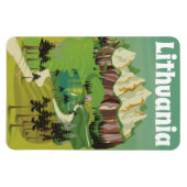 Litauen Vintages Reiseplakat Magnet (Horizontal)