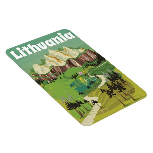 Litauen Vintages Reiseplakat Magnet (Rechte Seite)