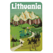 Litauen Vintages Reiseplakat Magnet (Vertikal)