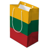Litauenflagge Mittlere Geschenktüte (Rückseite Schrägansicht)