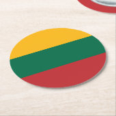 Litauenflagge Runder Pappuntersetzer (Angewinkelt)
